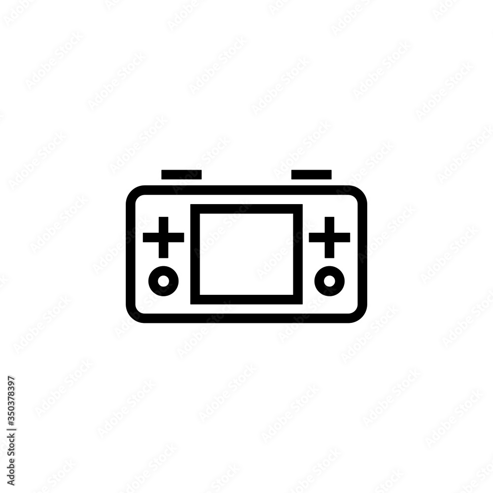 Portable video game console icon in linear, outline icon isolated on white background Portable video game console icon in linear, outline icon isolated on white background