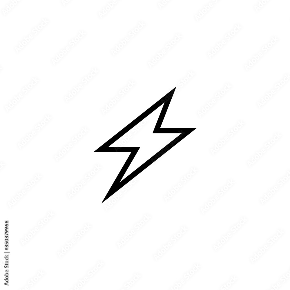 Lightning icon vector in linear, outline icon isolated on white background Lightning icon vector in linear, outline icon isolated on white background