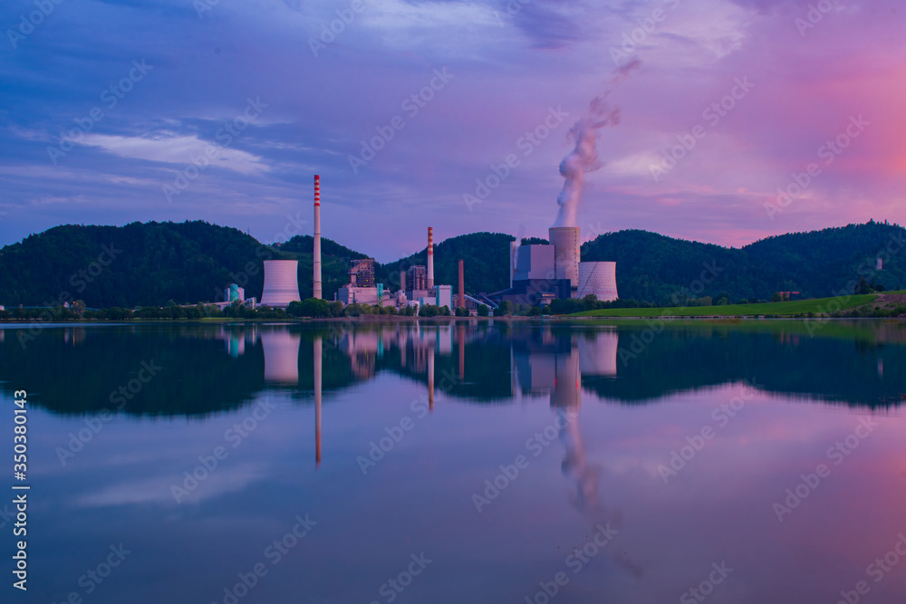 Naklejka premium Sostanj thermo power plant, 