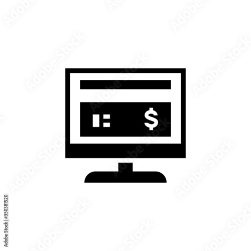 Web payment icon in black solid flat design icon isolated on white background