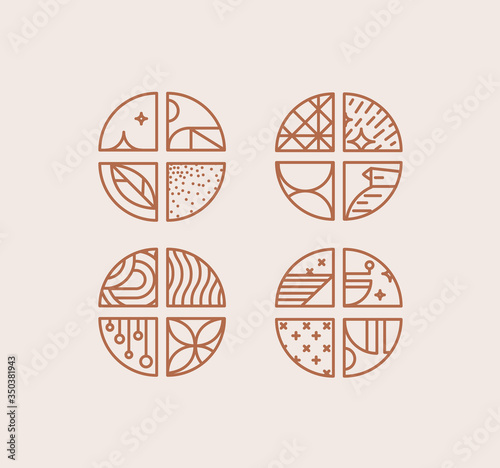 Art Deco coffee chevrons beige