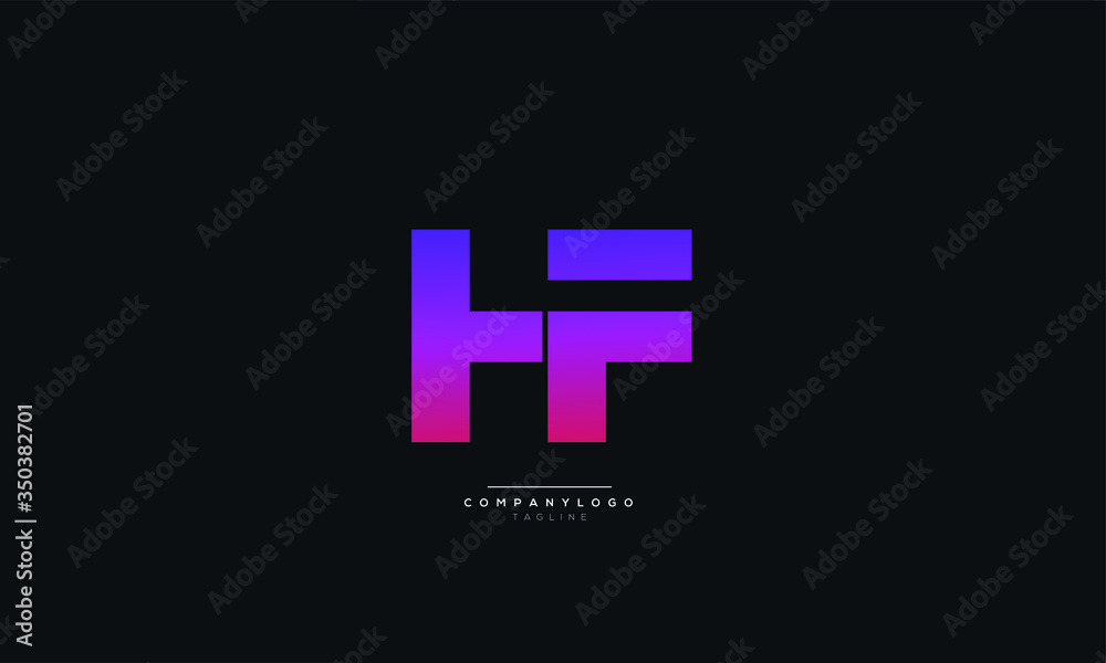 HF Letter Logo Alphabet Design Icon Vector Symbol HF Letter Logo Alphabet Design Icon Vector Symbol