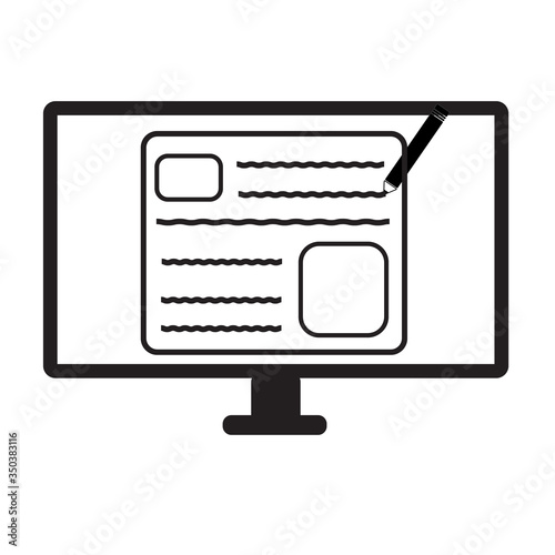 blog icon on white background. flat style. blogging icon for your web site design, logo, app, UI. digital blog symbol. line blog sign.