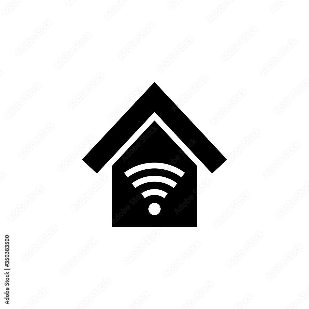 Home automation icon in black solid flat design icon isolated on white background Home automation icon in black solid flat design icon isolated on white background