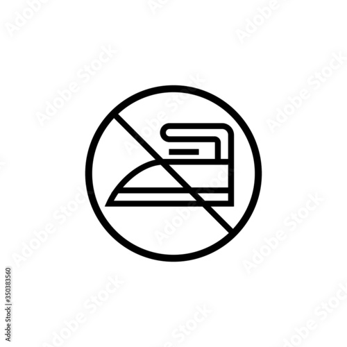 No ironing icon in linear, outline icon isolated on white background