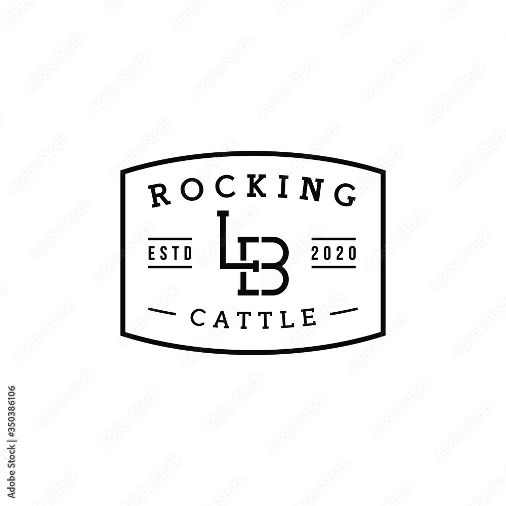 LB initial emblem retro vintage logo