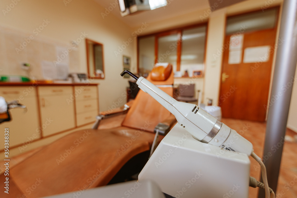 Close up of a instruments in the dental office