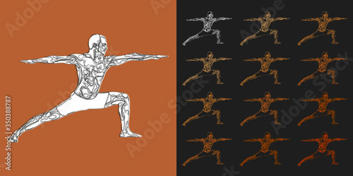 hatha yoga posture stamp 