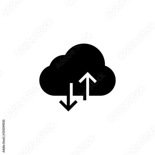 Internet traffic icon vector in black solid flat design icon isolated on white background