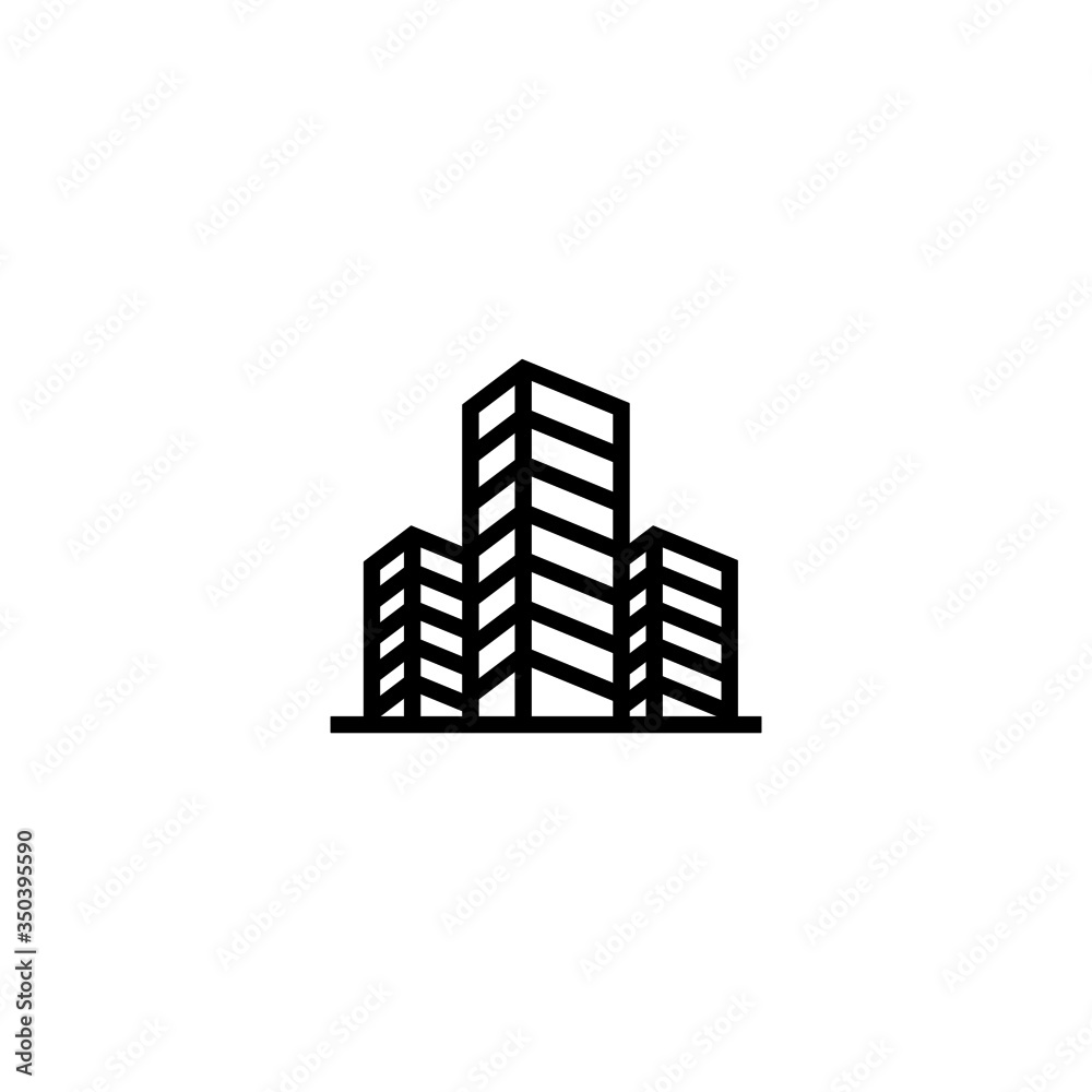 Office icon vector in linear, outline icon isolated on white background