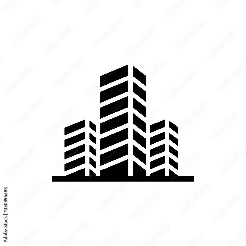 Office icon vector in black solid flat design icon isolated on white background Office icon vector in black solid flat design icon isolated on white background