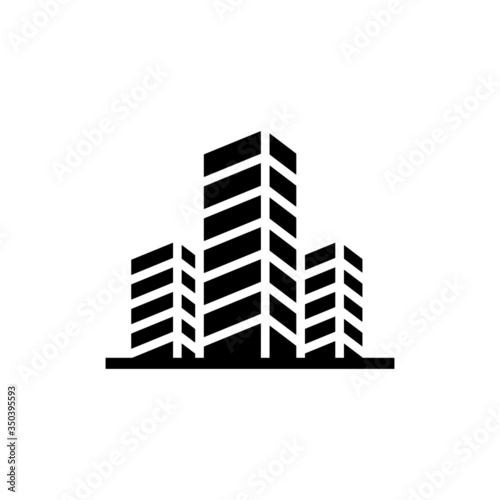 Office icon vector in black solid flat design icon isolated on white background