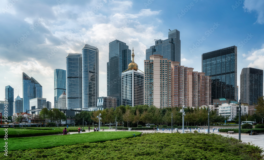 Modern urban landscape skyline of Qingdao, China.. Modern urban landscape skyline of Qingdao, China..