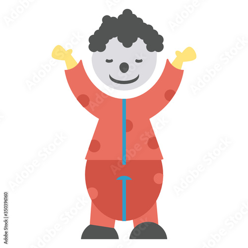 Gags Vector Color Icon Design, White face Clown Concept, circus and amusement park things on white background, 