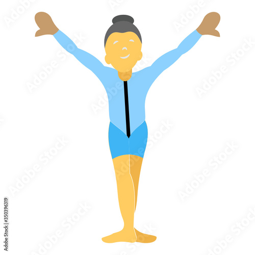 Gymnast Artist Vector Color Icon Design, Acrobatic Stunt Performer Girl Concept, circus and amusement park things on white background, 