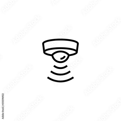Sensor icon vector in linear, outline icon isolated on white background