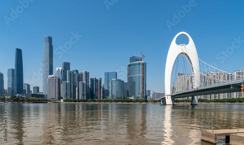 The skyline of modern architecture in Guangzhou  China..