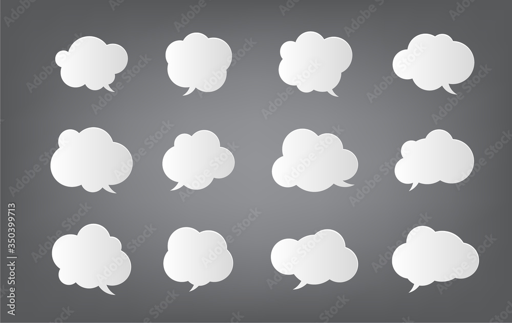 speech bubble cut paper design template. Vector speech bubble cut paper design template. Vector