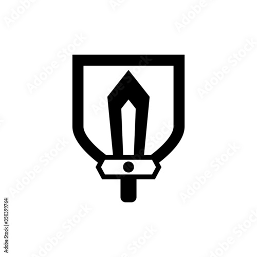 Sword and Shield icon, Role playing game vector icon in black solid flat design icon isolated on white background 