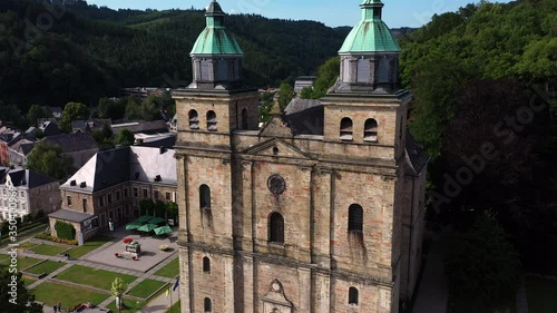 Aerial view of Malmedy's cathedral, Belgium	 photo