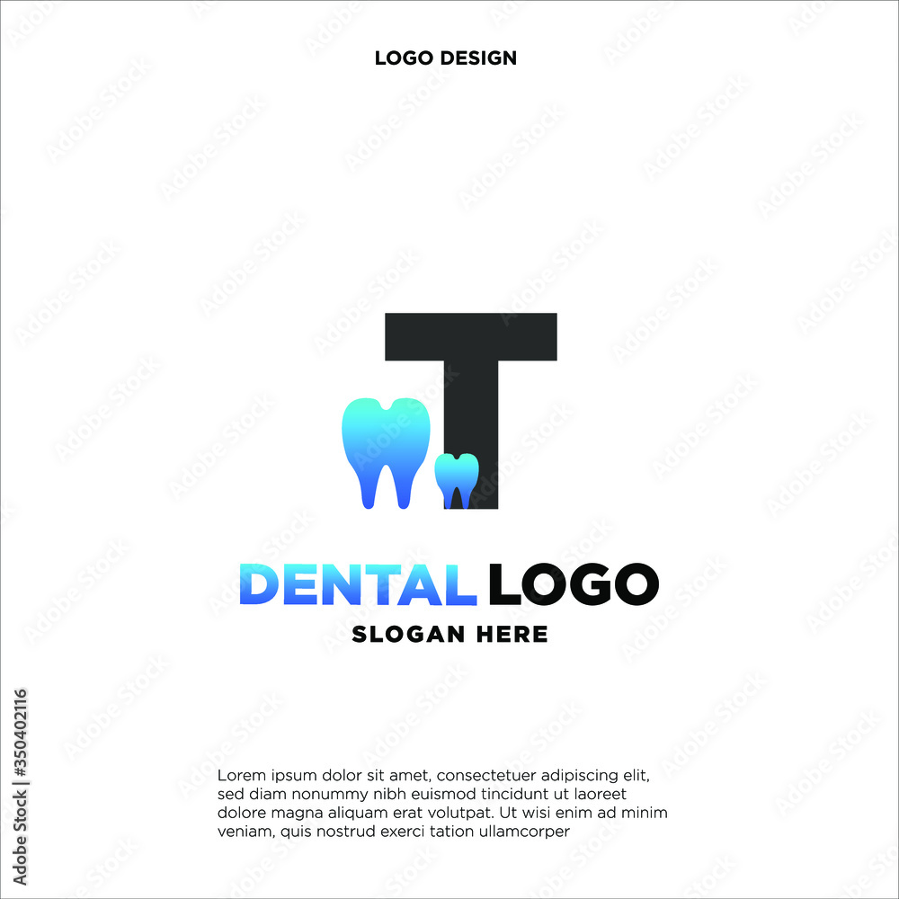 Initial Letter T Dental Logo Design Template Initial Letter T Dental Logo Design Template
