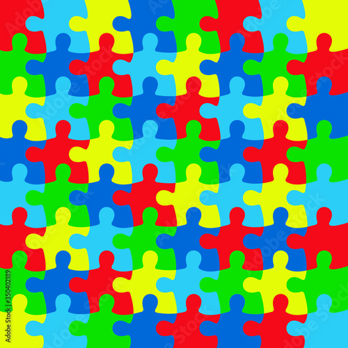 Autism Day Awareness. Puzzle background vector.