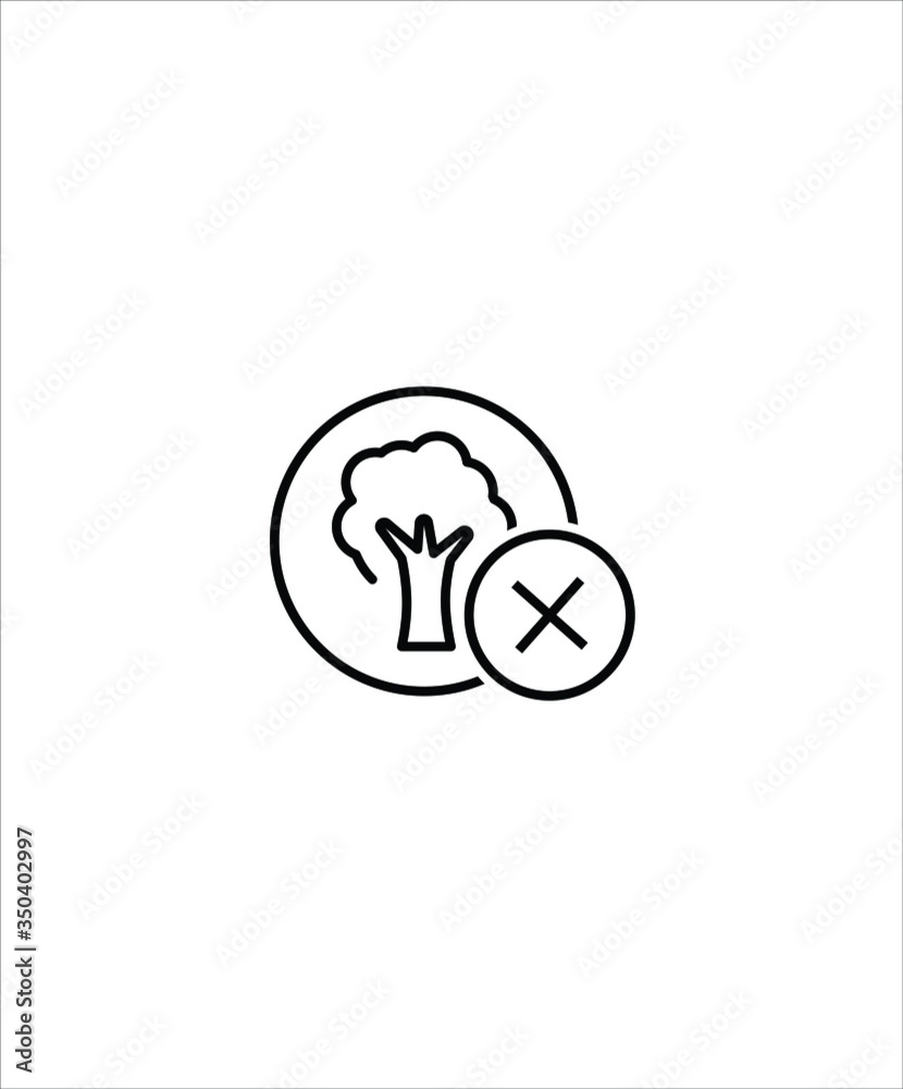 no tree icon,vector best line icon. no tree icon,vector best line icon.