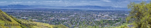 Provo Landscape and Utah Lake views from the Bonneville Shoreline Trail (BST) and the Y trail, which follows the eastern shoreline of ancient Lake Bonneville, now the Great Salt Lake, along the Wasatc photo