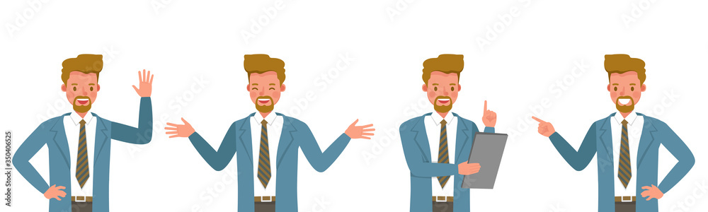 Businessman working character design set. Vector design. no5 Businessman working character design set. Vector design. no5
