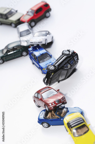 Model cars in a collision