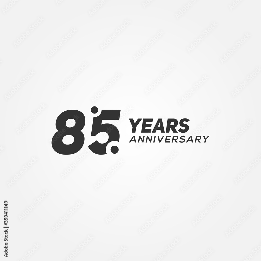 85 Years Anniversary Vector Design