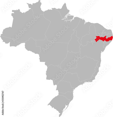 Pernambuco state highlighted on Brazil map. Business concepts and backgrounds.