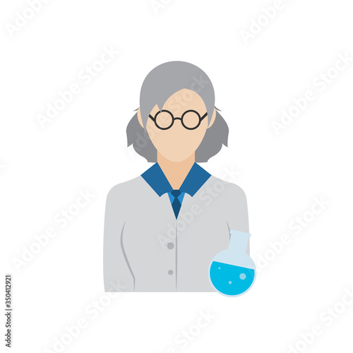 Isolated chemist biologist icon