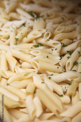 Penne with parsley flakes