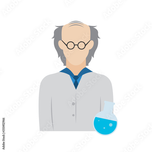 Isolated chemist biologist icon