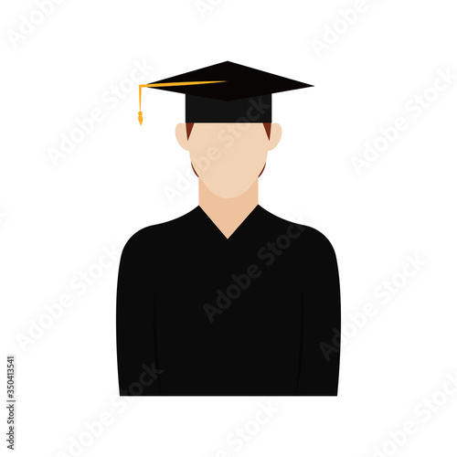 Isolated graduate student icon