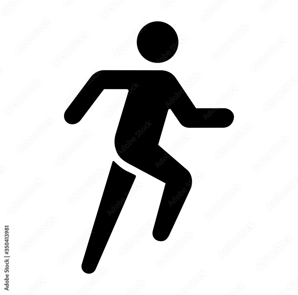 Jogging, marathon, run vector icon illustration