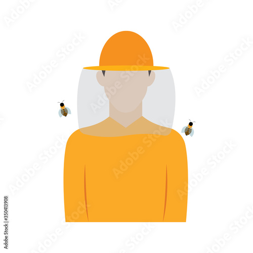 Isolated beekeeper icon