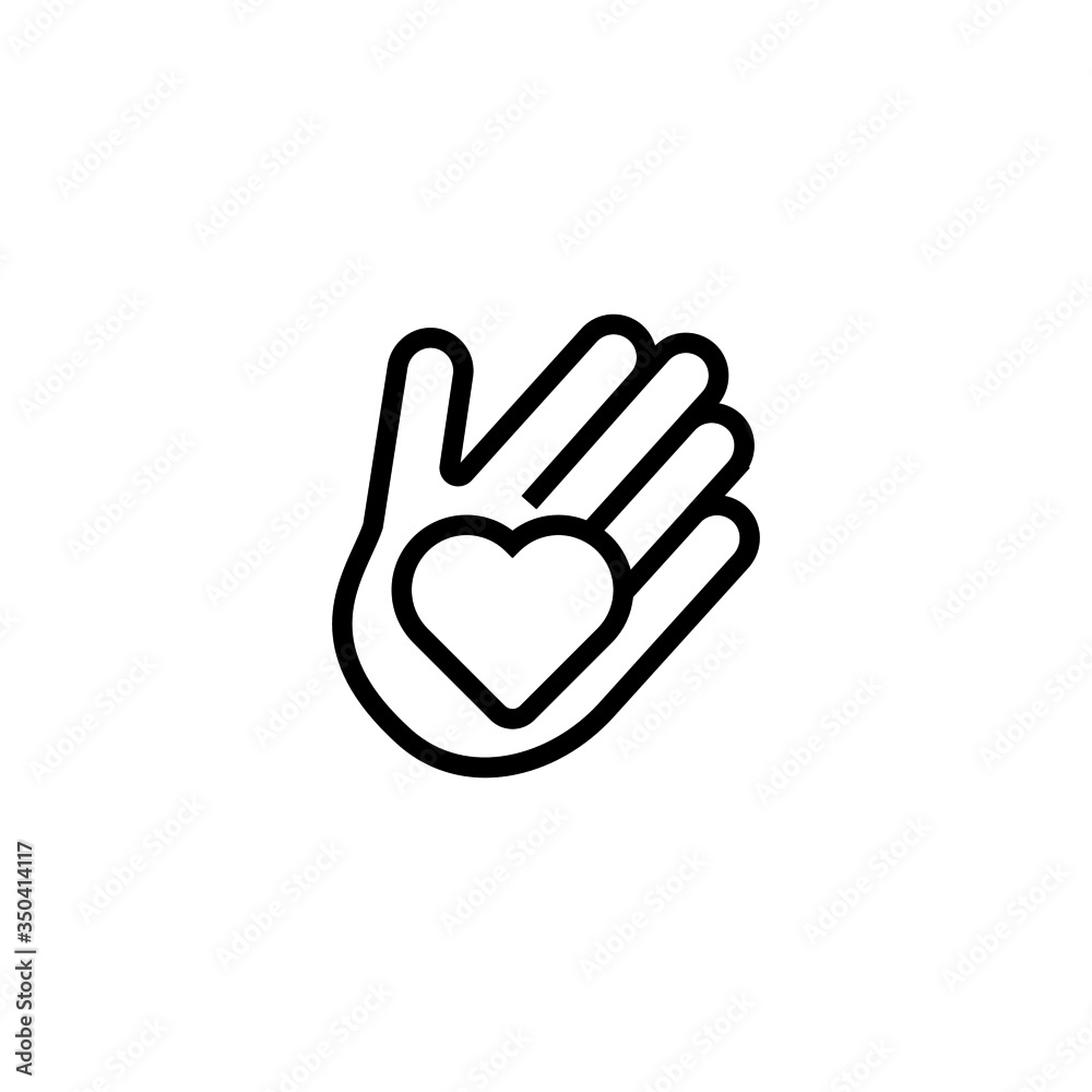 Charity vector icon in linear, outline icon isolated on white background Charity vector icon in linear, outline icon isolated on white background