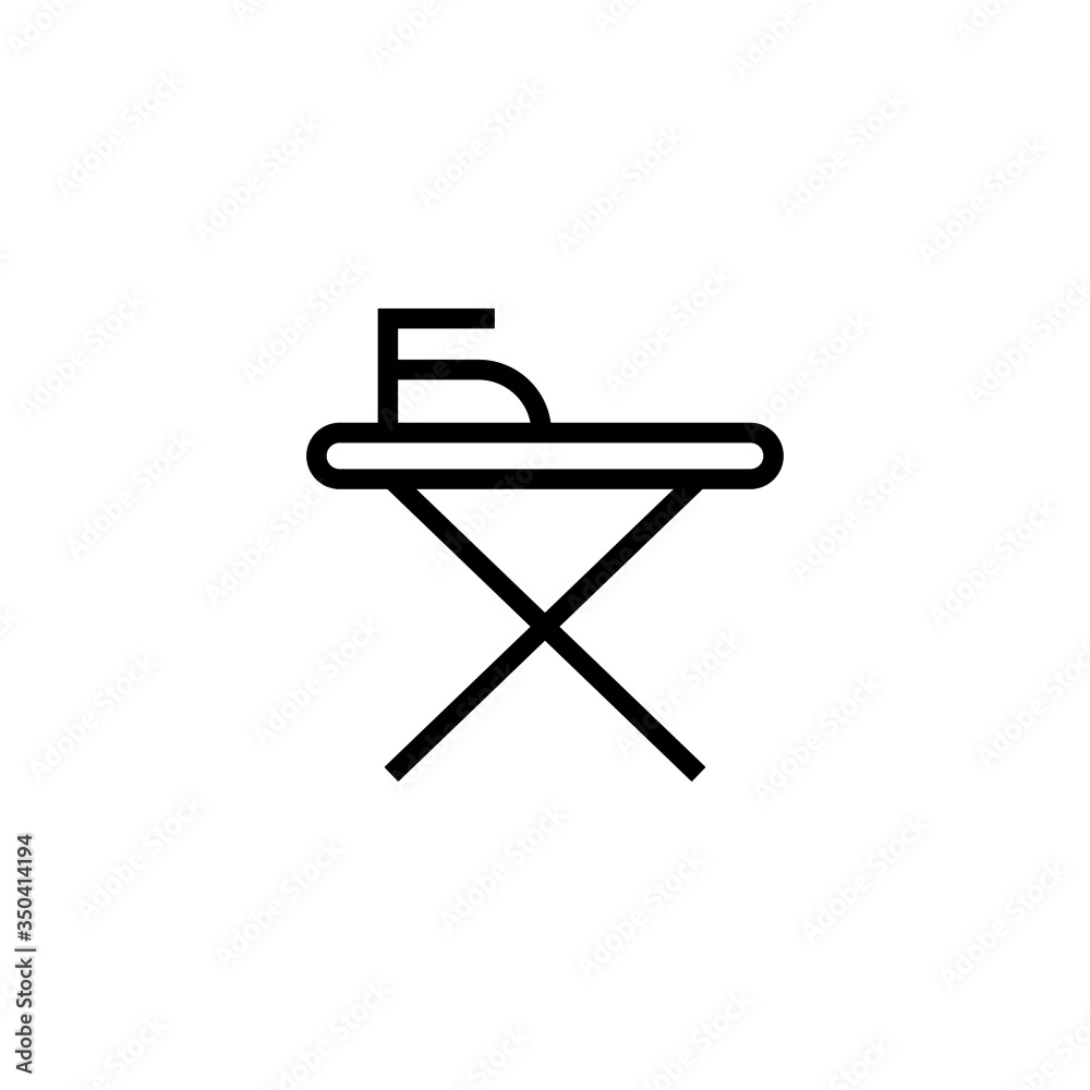 Ironing board vector icon in linear, outline icon isolated on white background Ironing board vector icon in linear, outline icon isolated on white background