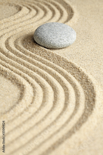 Stone on rippled and smooth sand