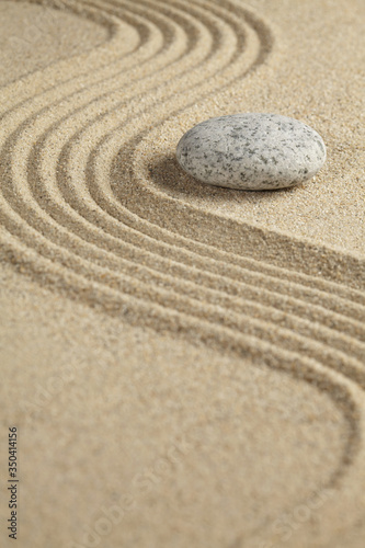 A stone placed beside a rippled surface sand