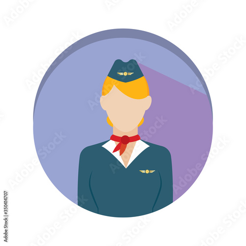 Isolated stewardess icon