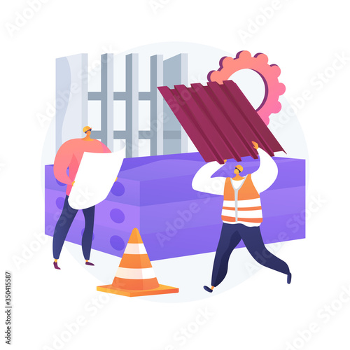 Innovative construction materials abstract concept vector illustration. Construction technology innovation, hi-tech bulding resource, smart brick, nanotechnology, light concrete abstract metaphor.