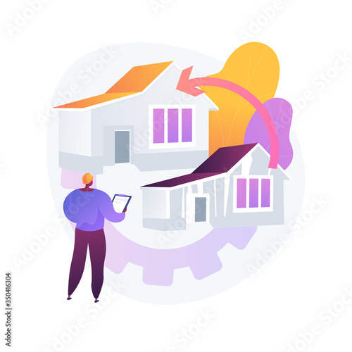 House renovation abstract concept vector illustration. Property remodeling ideas and tips, construction services, potential buyer, house listing, renovation design project abstract metaphor.