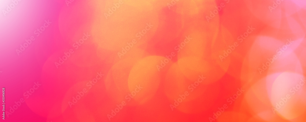 abstract pink and orange background with bokeh lights and sunlight, panoramic background abstract pink and orange background with bokeh lights and sunlight, panoramic background