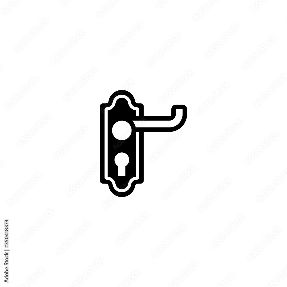 Door knob vector icon in black solid flat design icon isolated on white background Door knob vector icon in black solid flat design icon isolated on white background