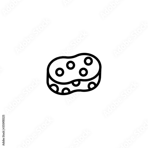 Sponges vector icon in linear, outline icon isolated on white background