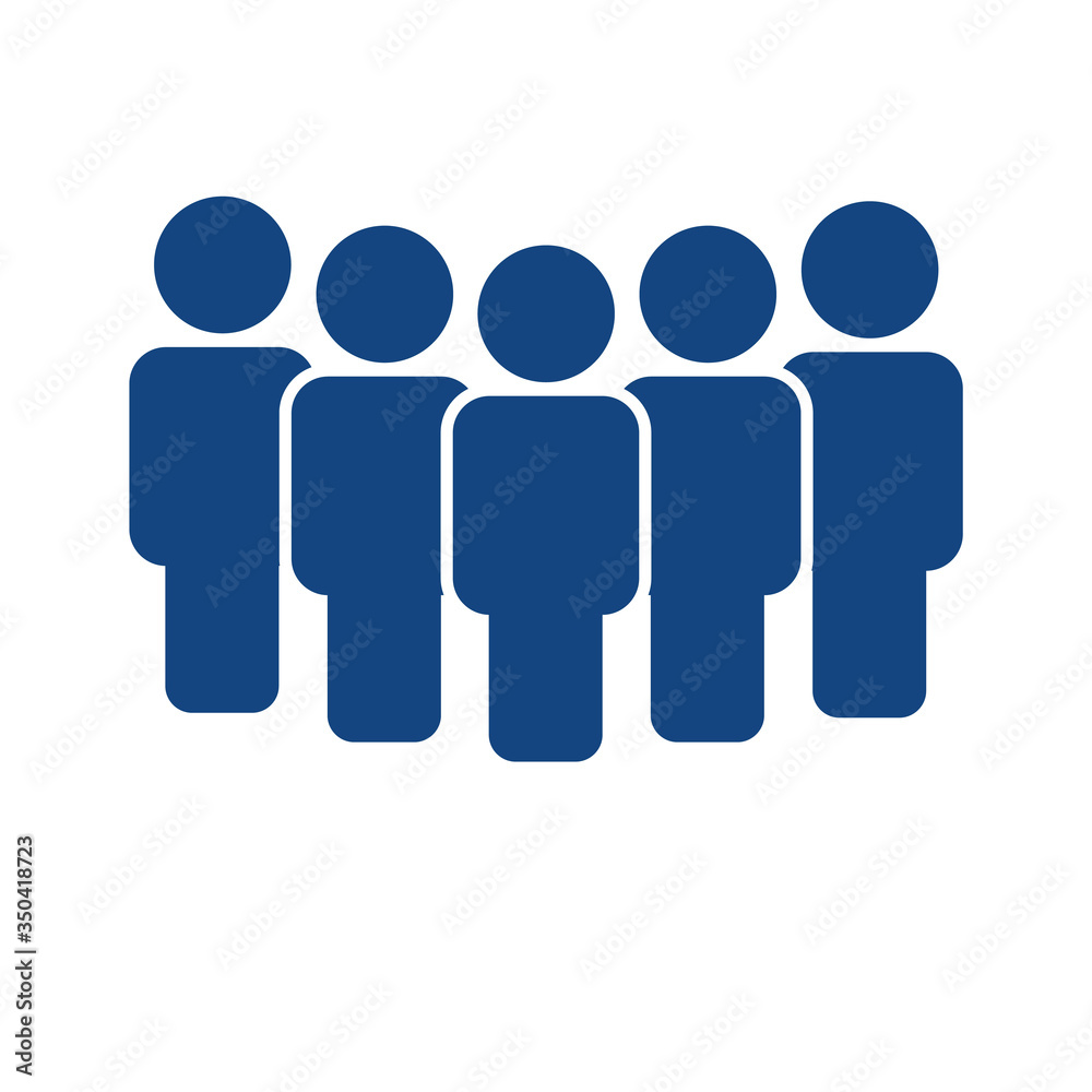 Illustration of crowd of people . vector icon 10 EPS