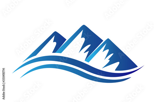 Logo mountains icon vector